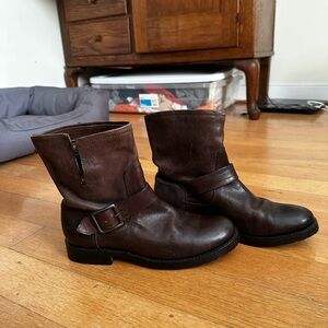 Frye Moto Dark Brown Leather boot